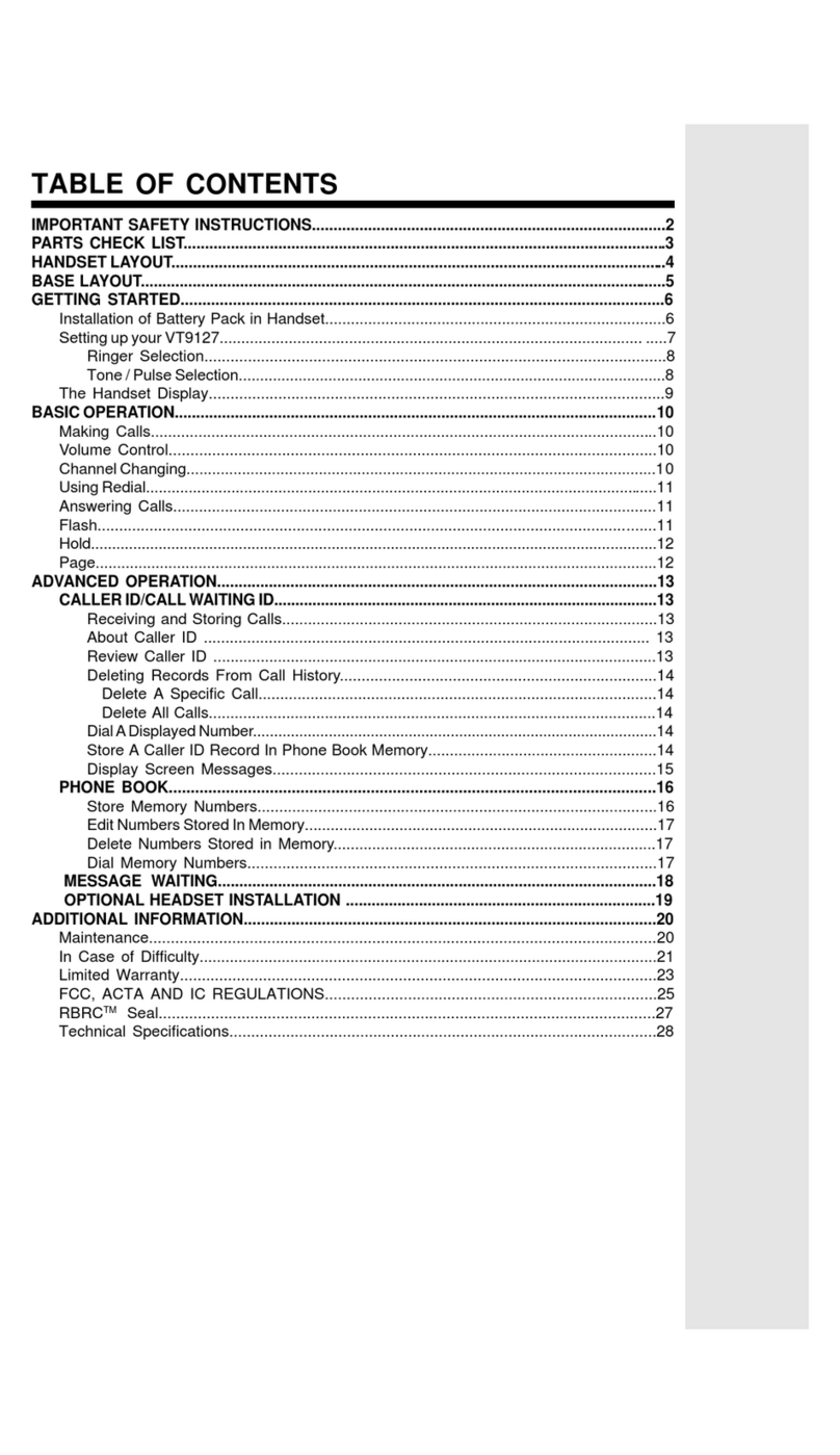 V-tech vt9127 User manual