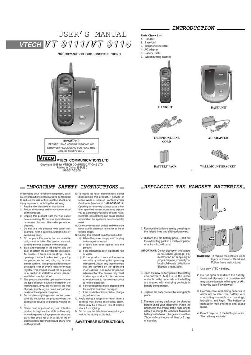 V-tech VT 9115 User manual V-tech VT 9115 User manual
