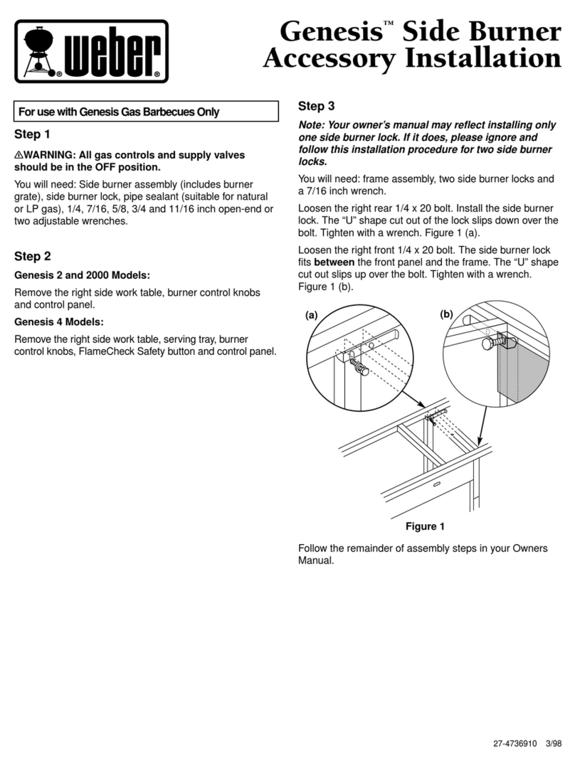 Weber Genesis 2000 Accessory installation guide Weber Genesis 2000 Accessory installation guide