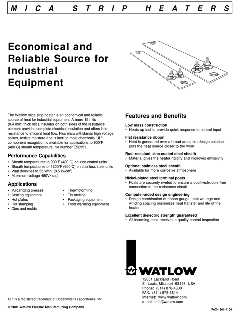 Watlow Mica Strip Heater Specifications Watlow Mica Strip Heater Specifications