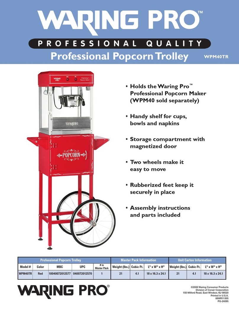 Waring PRO WPM40TR Specification sheet