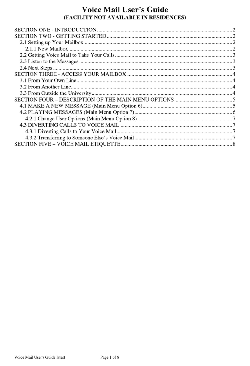 Warwick Voice Mail System user guide