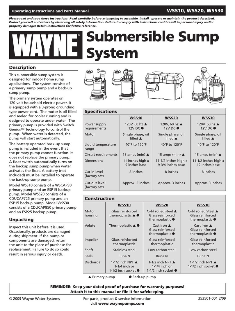 Wayne 353501-001 Service manual