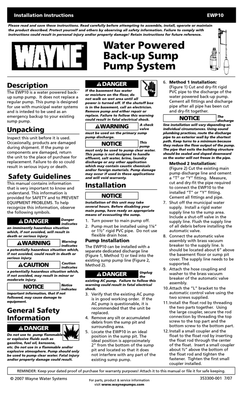 Wayne EWP10 User manual