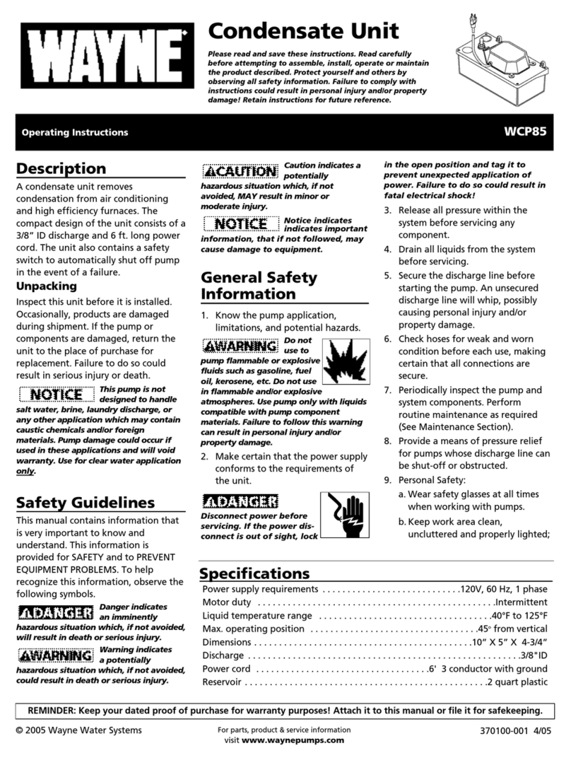 Wayne 370100-001 operating instructions Wayne 370100-001 operating instructions