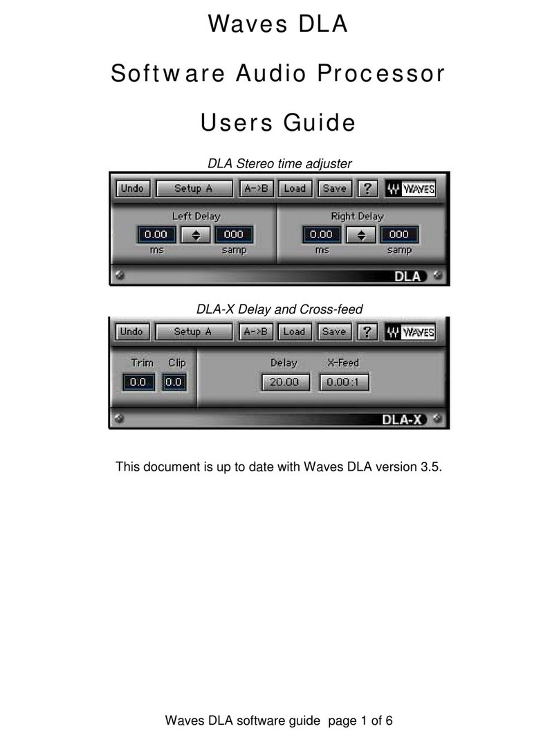 Waves Software Audio Processor DLA User manual Waves Software Audio Processor DLA User manual