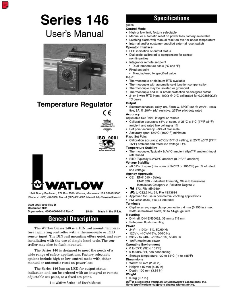 Watlow Electric SERIES146 User manual