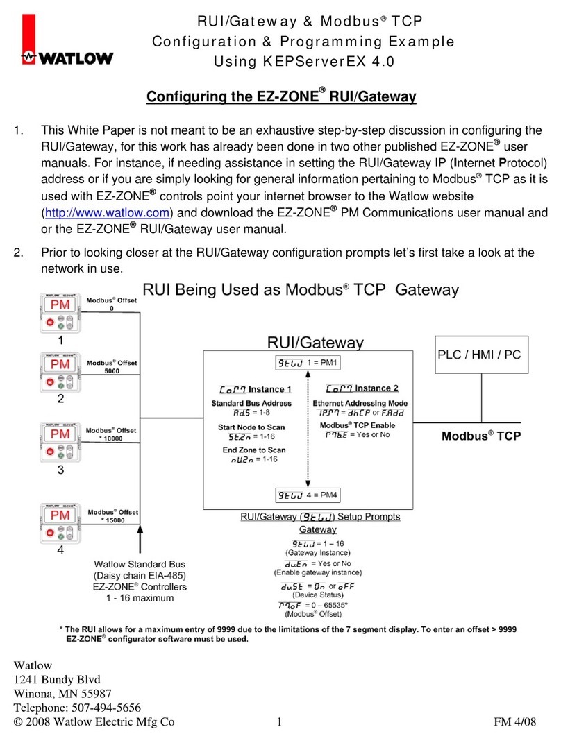 Watlow Electric RUI/Gateway Specification manual