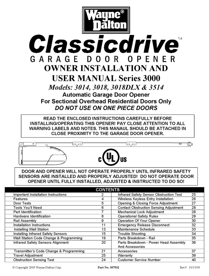 Wayne Classicdrive 3014 Owner installation and user manual Wayne Classicdrive 3014 Owner installation and user manual