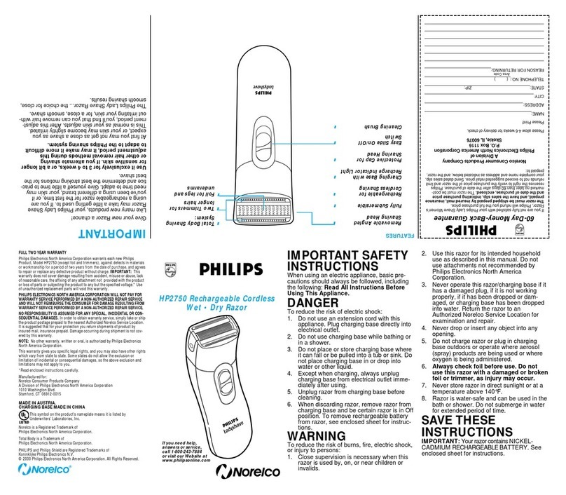 Philips HP2750/41 User manual