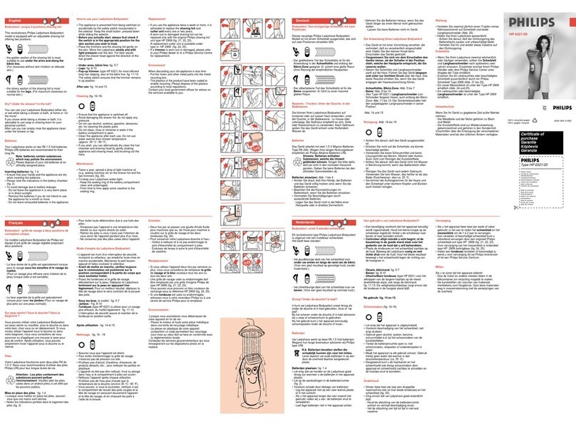 Philips HP6320/62 Operating instructions