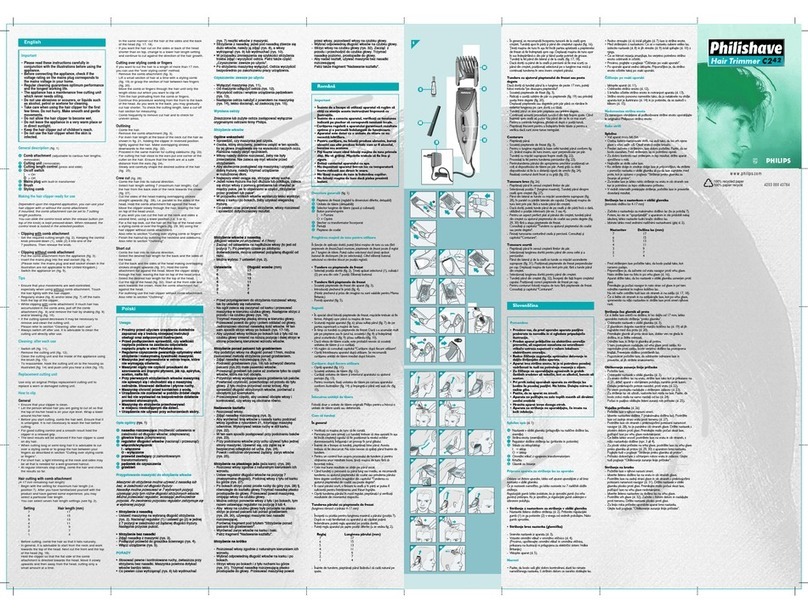 Philips Philishave HQC242/20 User manual Philips Philishave HQC242/20 User manual