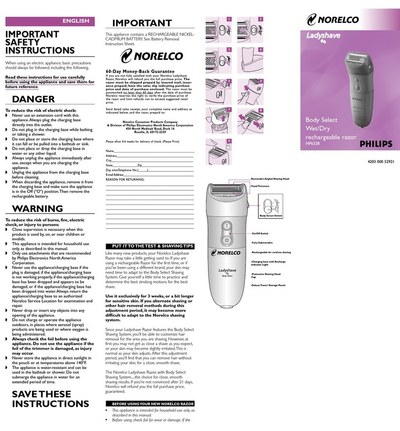 Norelco HP6328/82 Important safety instructions