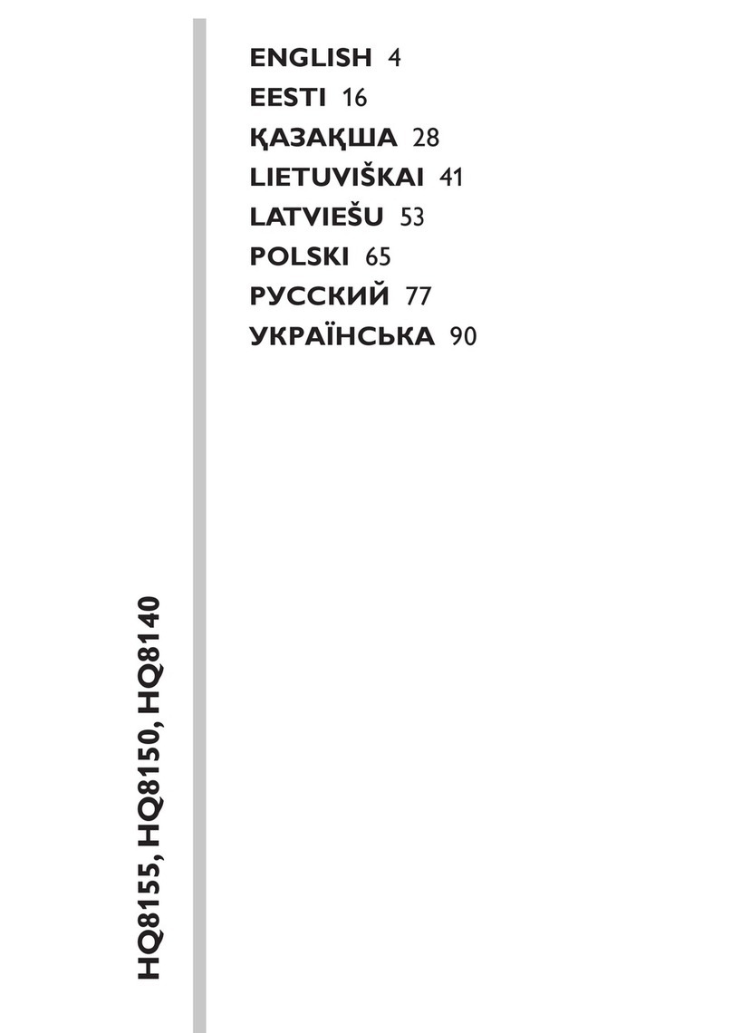 Philips HQ8155/16 user manual
