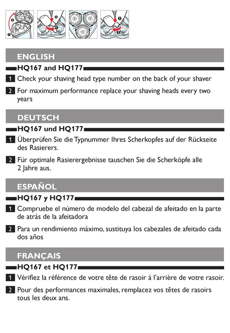 Philips HQ177/3P/171/5P Use and care manual
