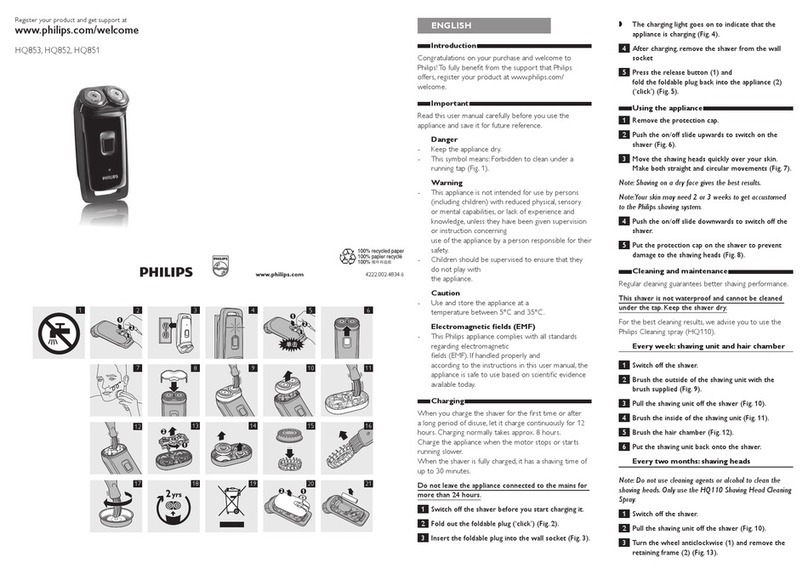 Philips HQ853/16 User manual Philips HQ853/16 User manual