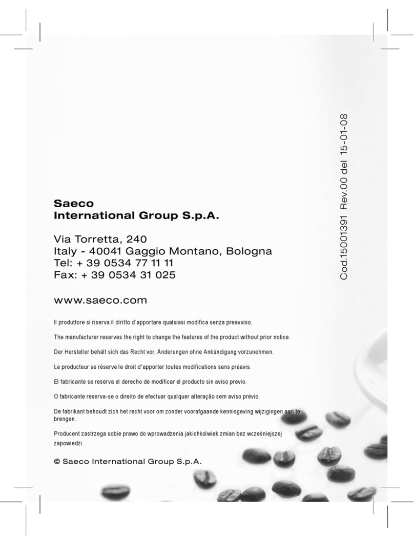 Saeco RI9127/12 Maintenance manual Saeco RI9127/12 Maintenance manual