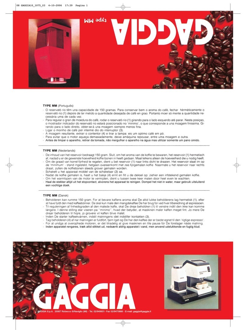 Gaggia MNIXX014MENNECO instructions