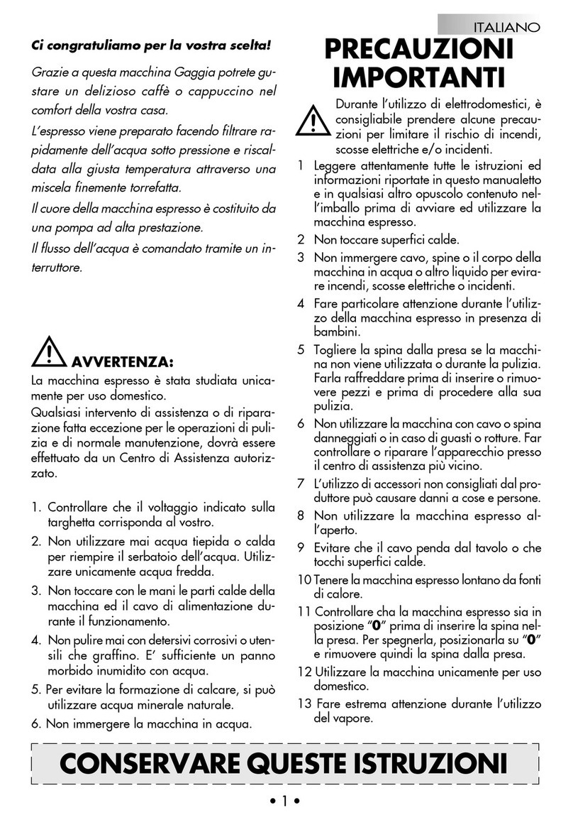 Gaggia S2IXX014MENARCO instructions