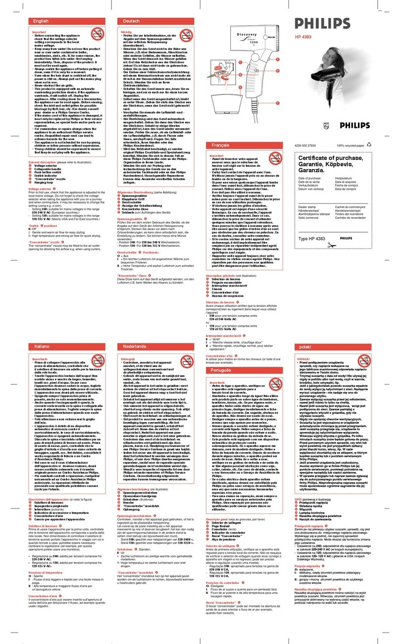 Philips HP4383/15 user manual
