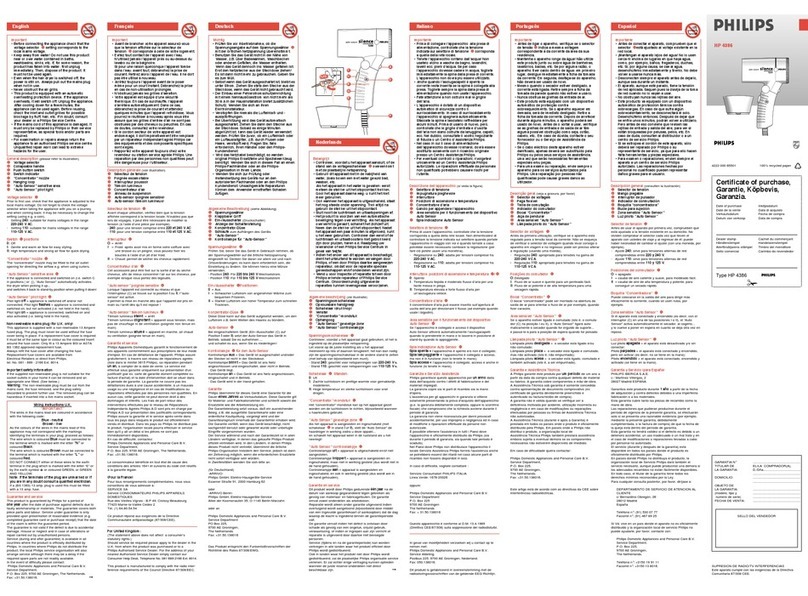 Philips HP4386/80 user manual