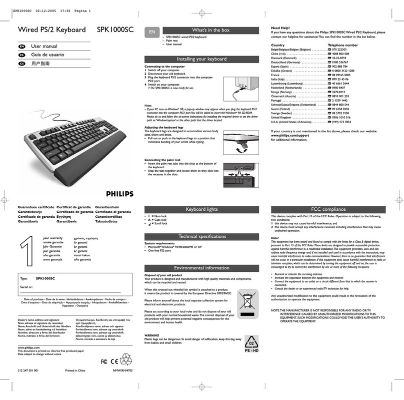 Philips SPK1000SC/93 User manual Philips SPK1000SC/93 User manual