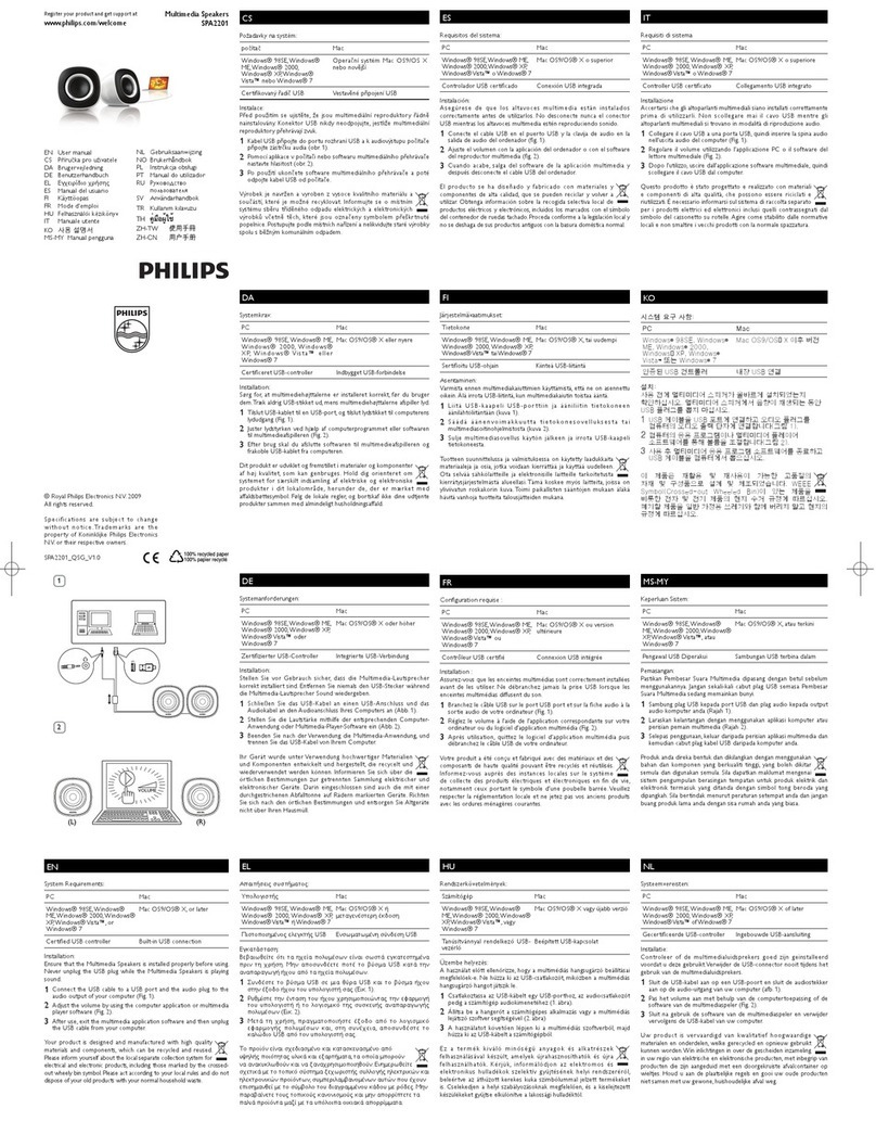 Philips SPA2201/10 user manual