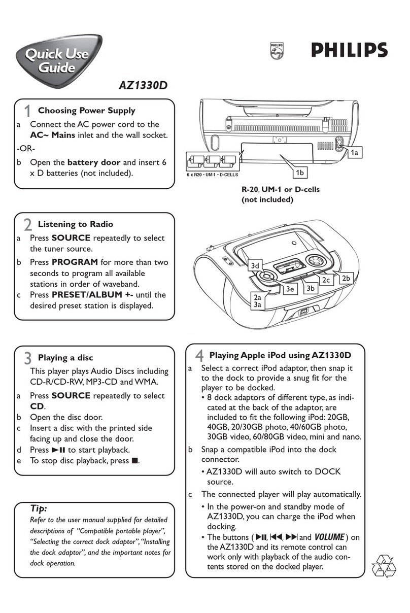 Philips AZ1330D/37B Operating manual