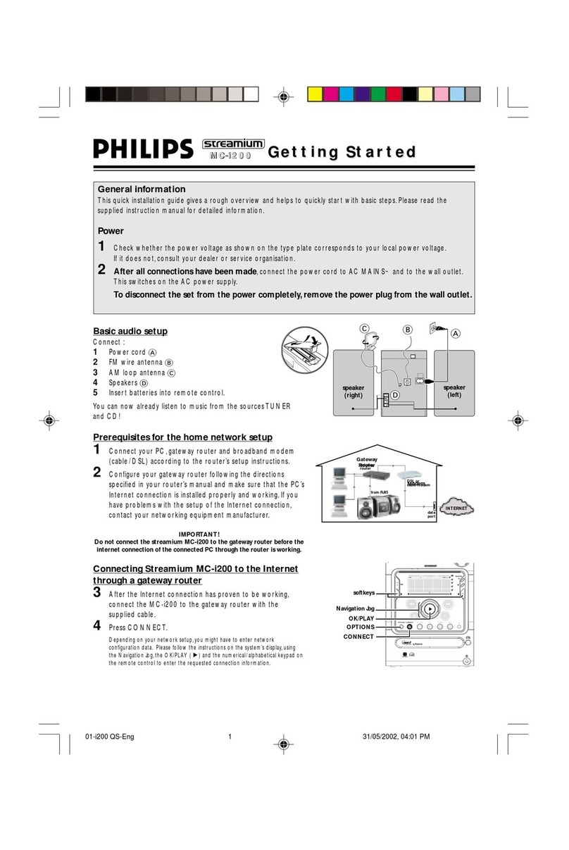 Philips Streamium MC-I200/22 Getting started