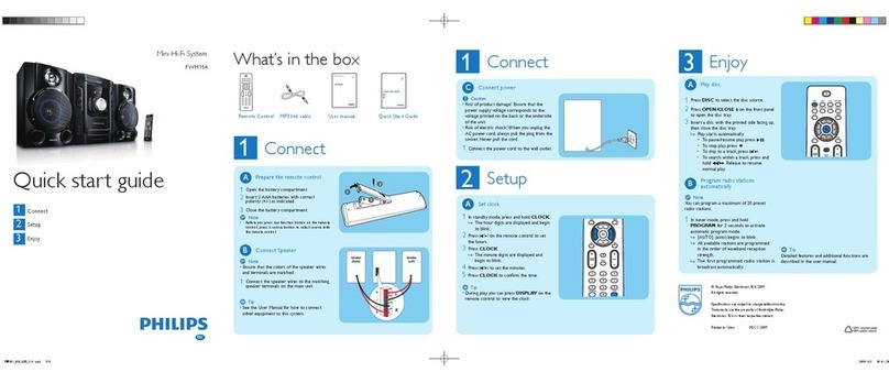 Philips FWM154/12 quick start guide