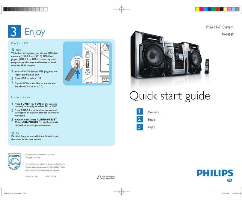 Philips FWM387/12 quick start guide