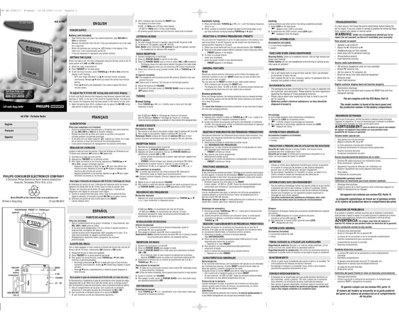Philips/Magnavox AE6780/17 user manual
