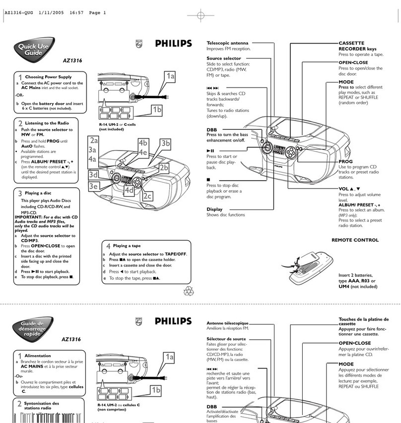 Philips AZ1316/00C Operating manual Philips AZ1316/00C Operating manual