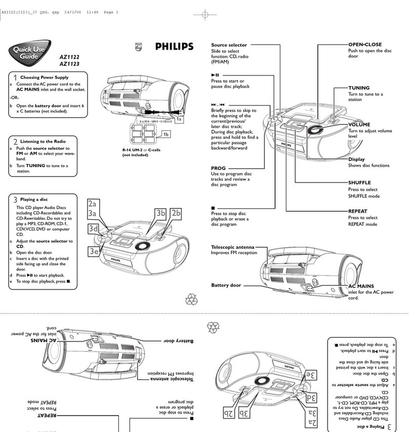 Philips AZ1123/37 Quick use guide