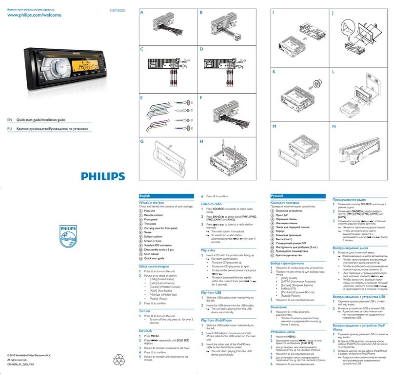Philips CEM3000/51 Quick start guide & Installation guide