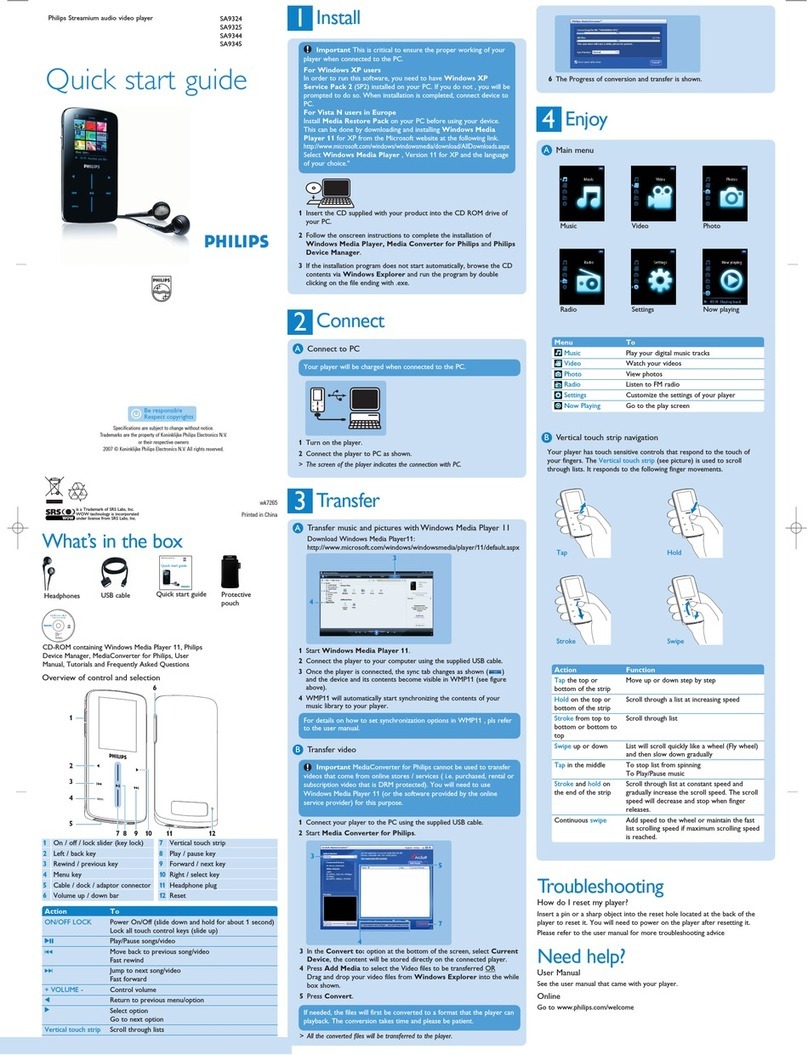 Philips Streamium SA9345/00 User manual