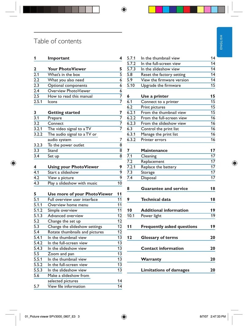 Philips PhotoViewer SPV3000/05 User manual