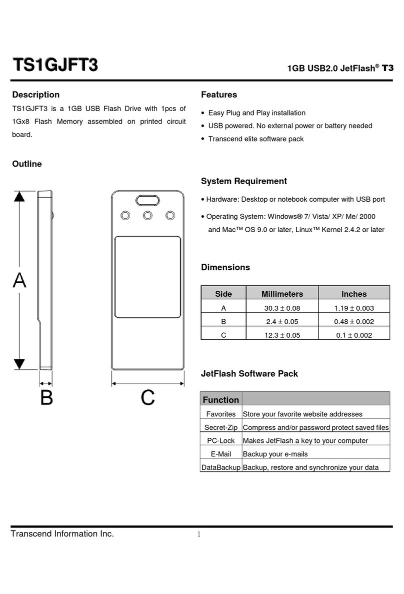 Transcend JetFlash TS1GJFT3 User manual