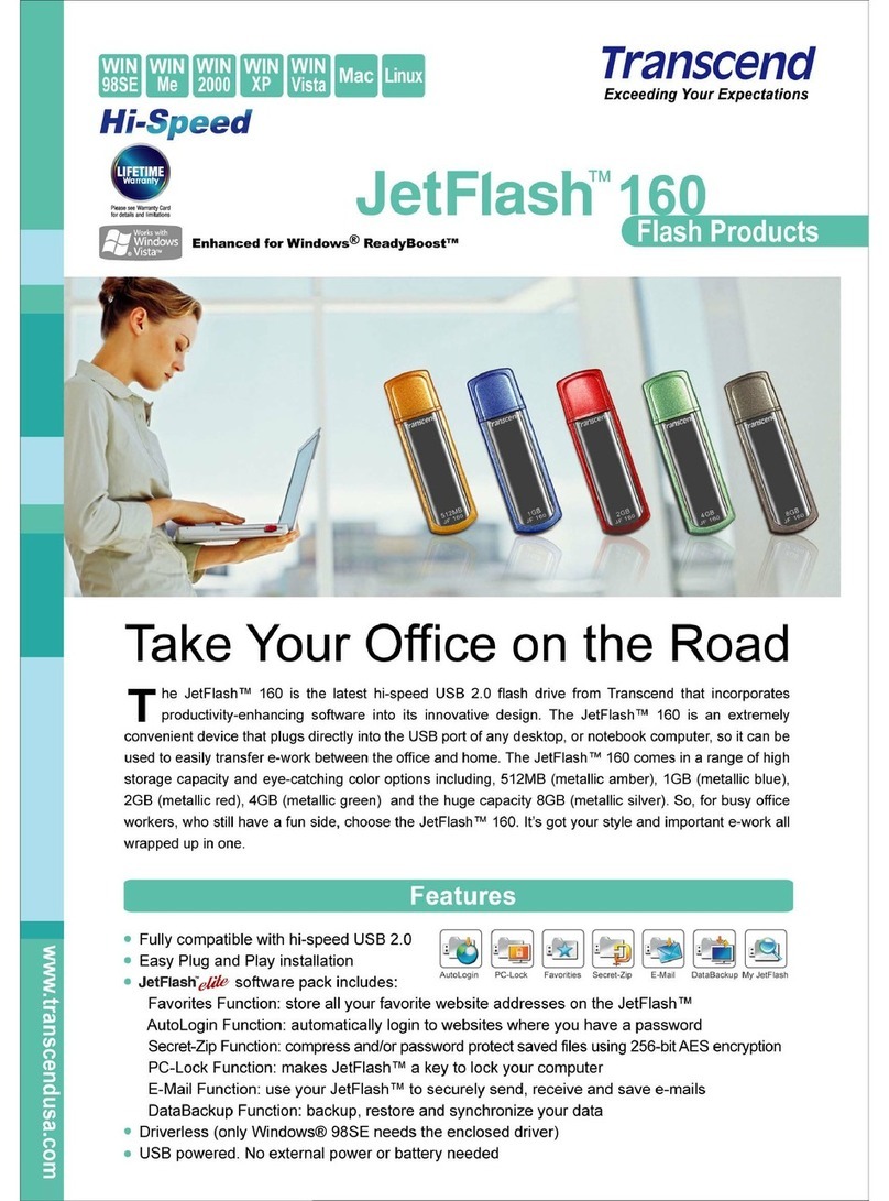 Transcend JetFlash 160 User manual Transcend JetFlash 160 User manual