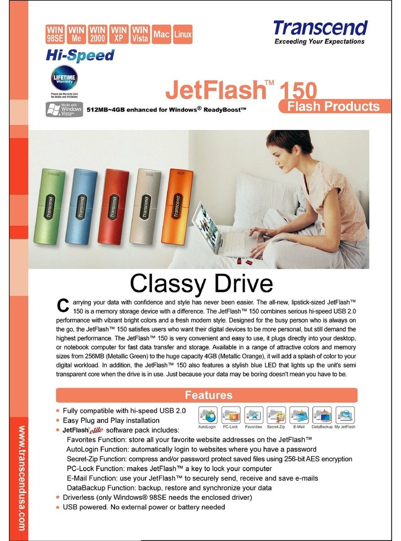 Transcend JetFlash 150 User manual Transcend JetFlash 150 User manual