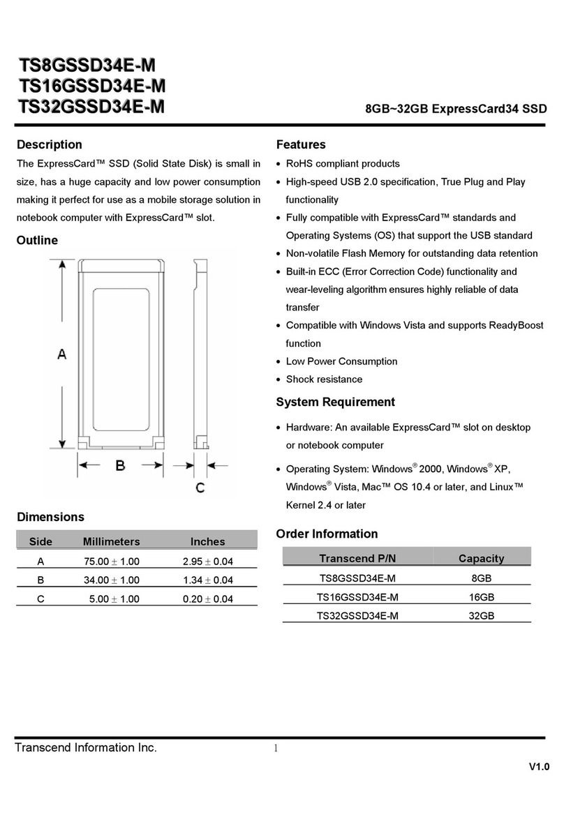 Transcend ExpressCard SSD34E User manual
