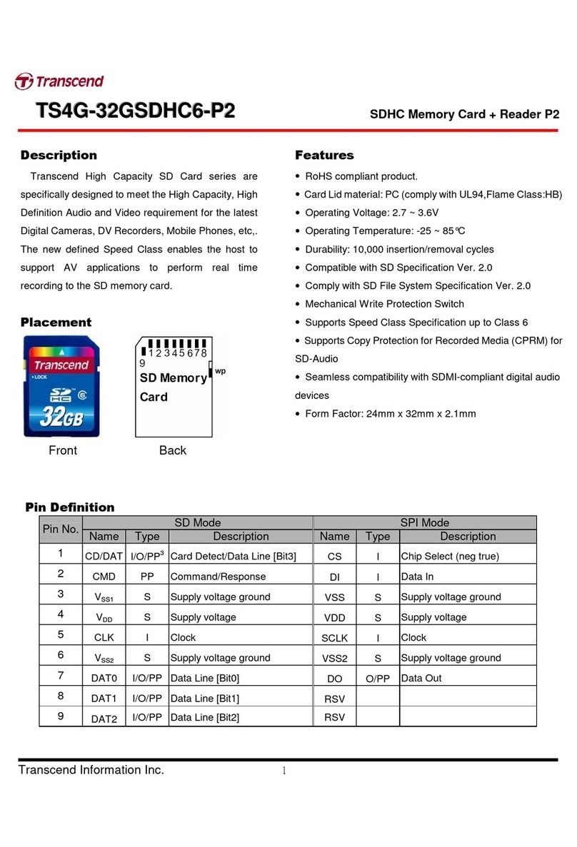 Transcend TS4G-32GSDHC6-P2 User manual Transcend TS4G-32GSDHC6-P2 User manual
