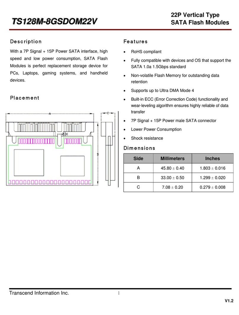 Transcend TS128MSDOM22V Manual
