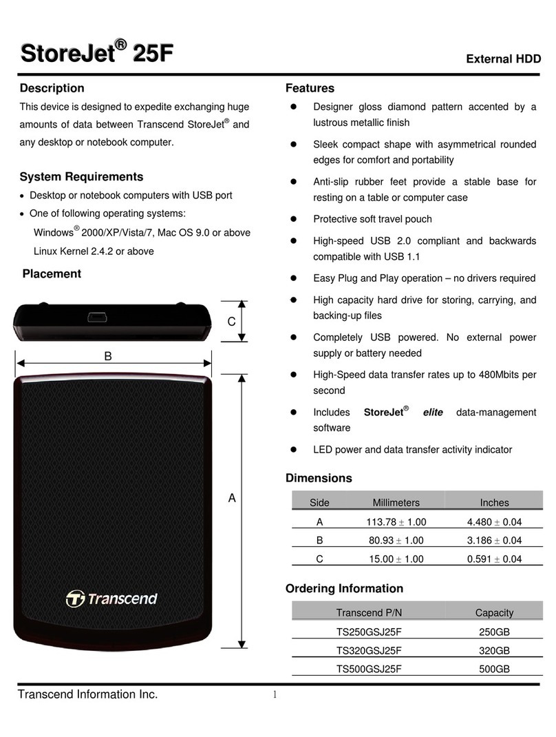 Transcend TS500GSJ25F User manual Transcend TS500GSJ25F User manual