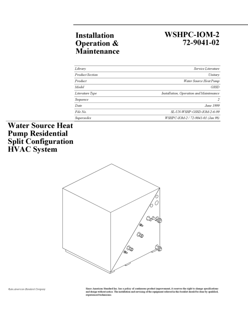 Trane GSSD Installation and operating instructions