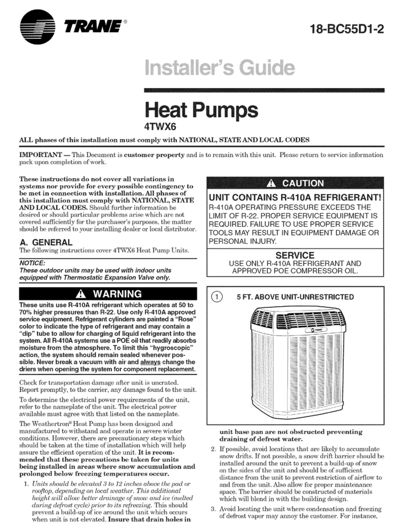Trane WEATHERTRON 4TWX6 Assembly instructions