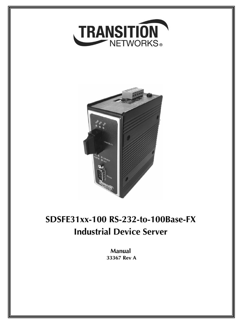 Transition Networks INDUSTRIAL DEVICE SERVER SDSFE31XX-100 manual