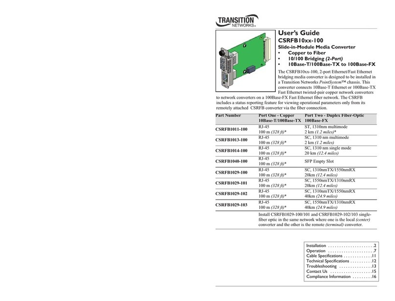 Transition Networks CSRFB10XX-100 user guide