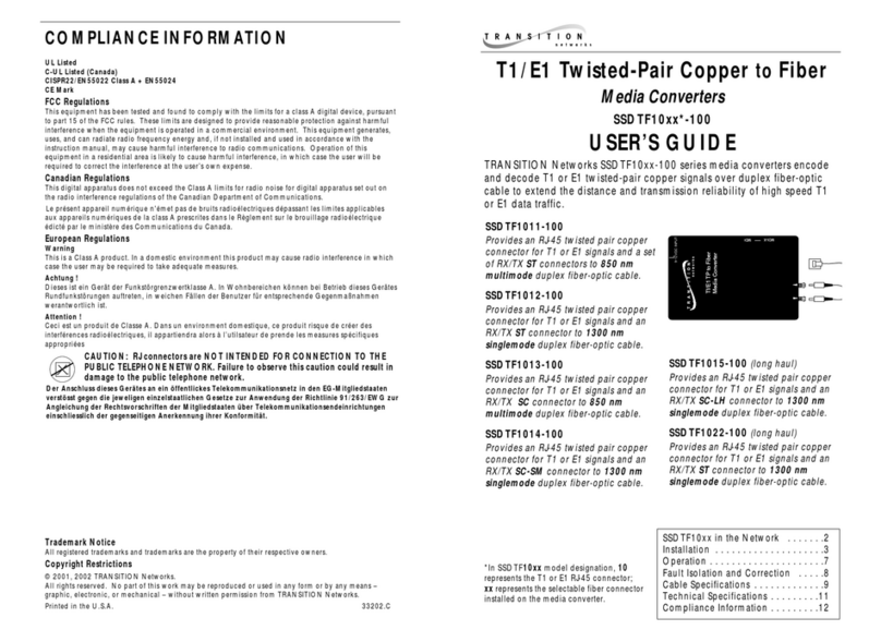 Transition Networks SSDTF1011-100 user guide