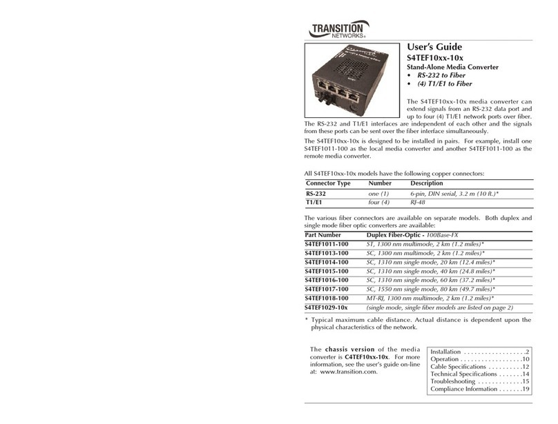 Transition Networks C4TEF10XX-10X User manual
